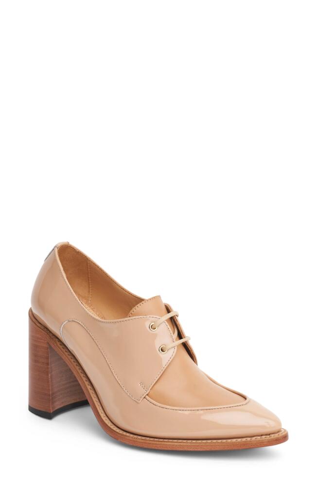 The Office of Angela Scott Miss Cleo Pointed Toe Loafer Pump in Latte Cover