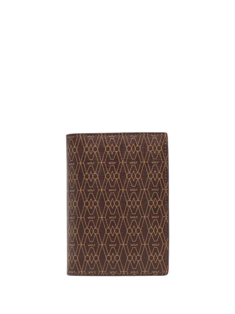 WOLF logo-print bi-fold card holder - Brown Cover