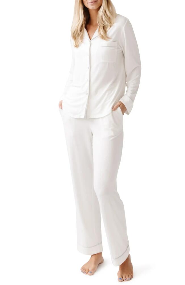 Cozy Earth Long Sleeve Knit Pajamas in Ivory Cover