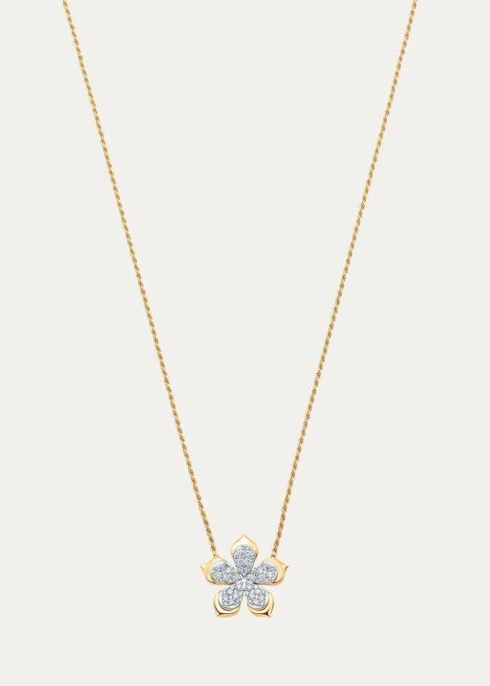 Sara Weinstock 18K Two-Tone Gold Lierre Pear Diamond Flower Station Necklace Cover