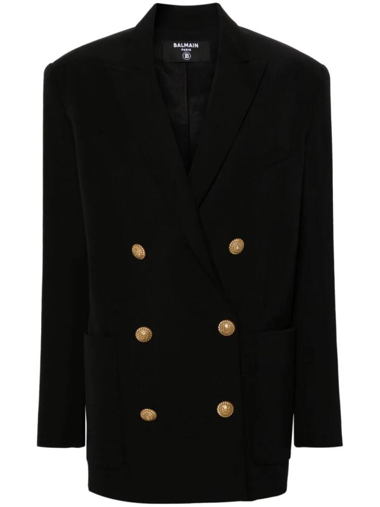 Balmain double-breasted virgin-wool blazer - Black Cover