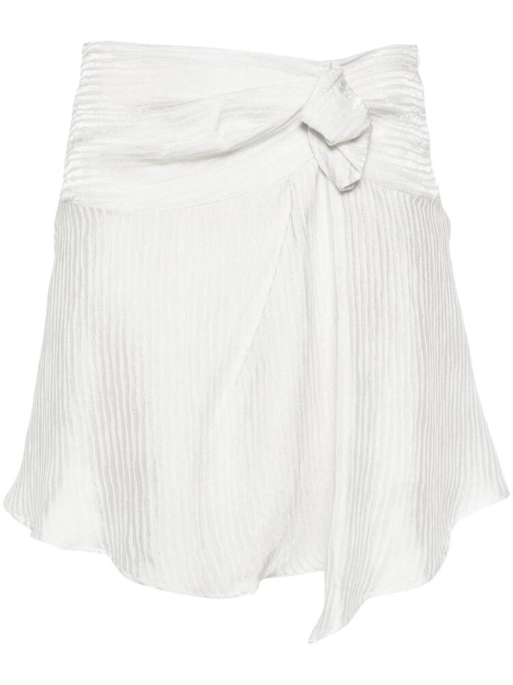 IRO Sadie striped satin skirt - White Cover