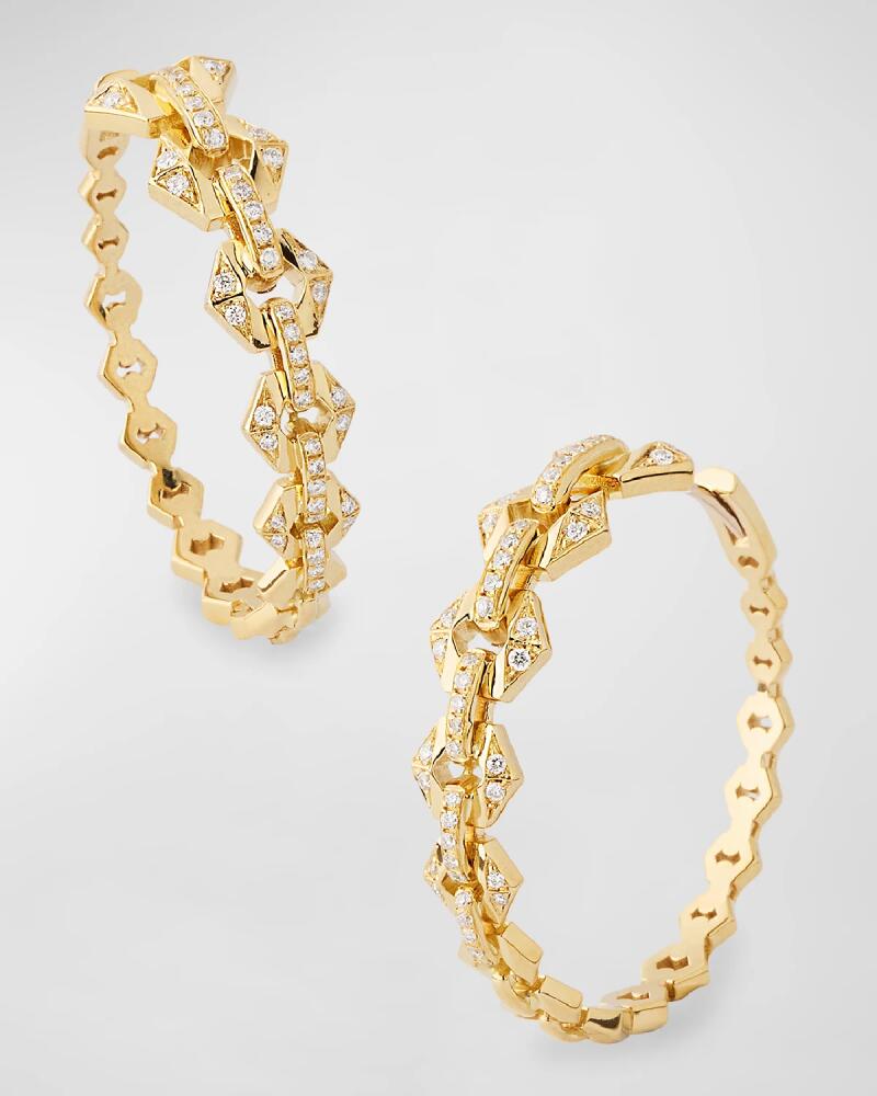 Dries Criel 18K Yellow Gold Flow Hoop Earrings with Diamonds Cover