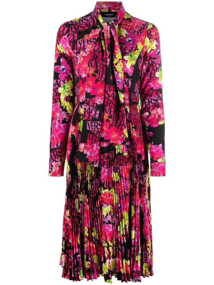 Versace floral-print midi dress - Black Cover