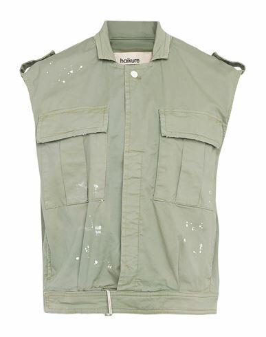 Haikure Woman Jacket Military green Cotton, Elastane Cover