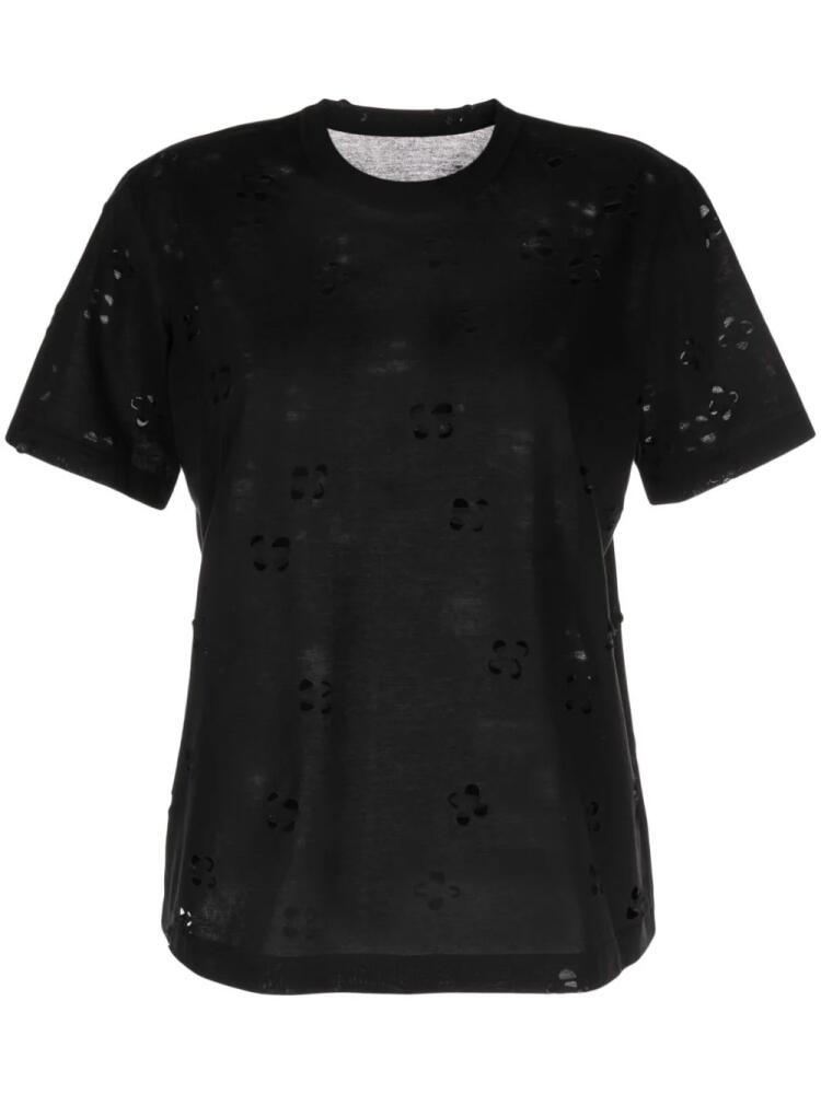 JNBY cut-out cotton-blend T-shirt - Black Cover