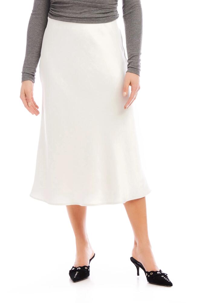 FIFTEEN TWENTY Mia Bias Cut Satin Midi Skirt in Cream Cover