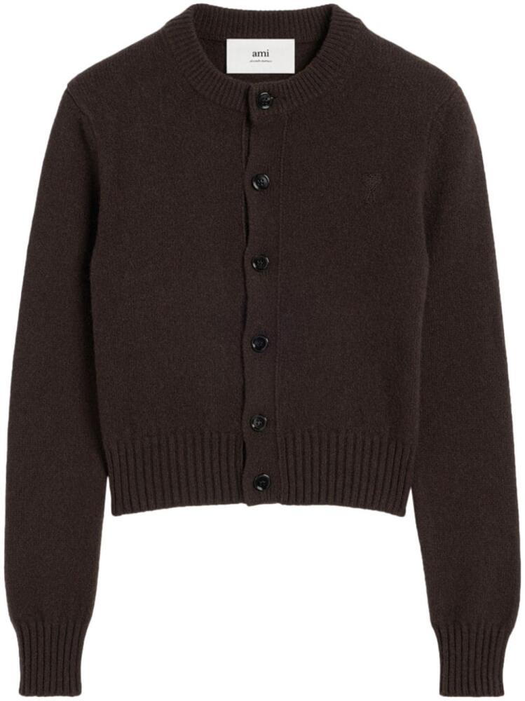 AMI Paris Ami de Coeur cashmere-blend cardigan - Brown Cover