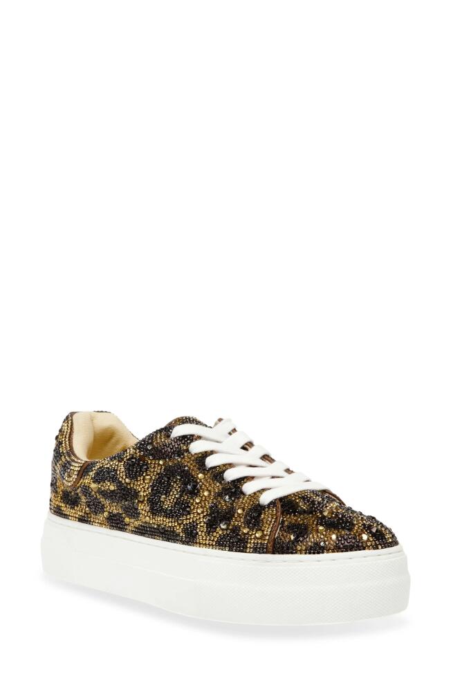 Betsey Johnson Sidny Crystal Pavé Platform Sneaker in Leopard Cover