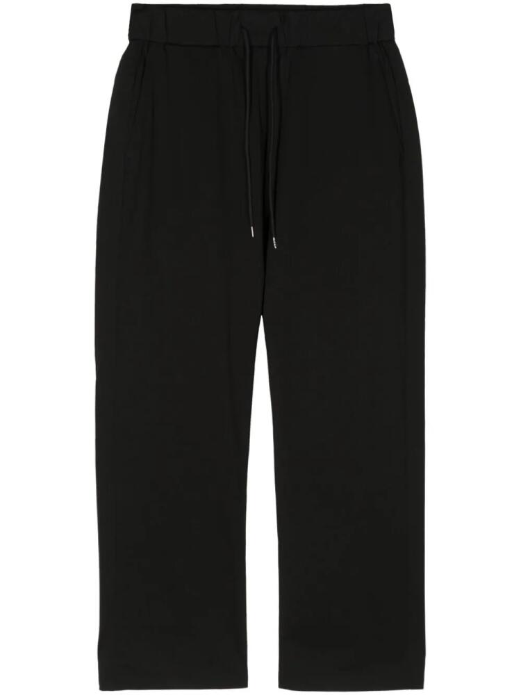 Attachment drawstring-waistband wide-leg trousers - Black Cover