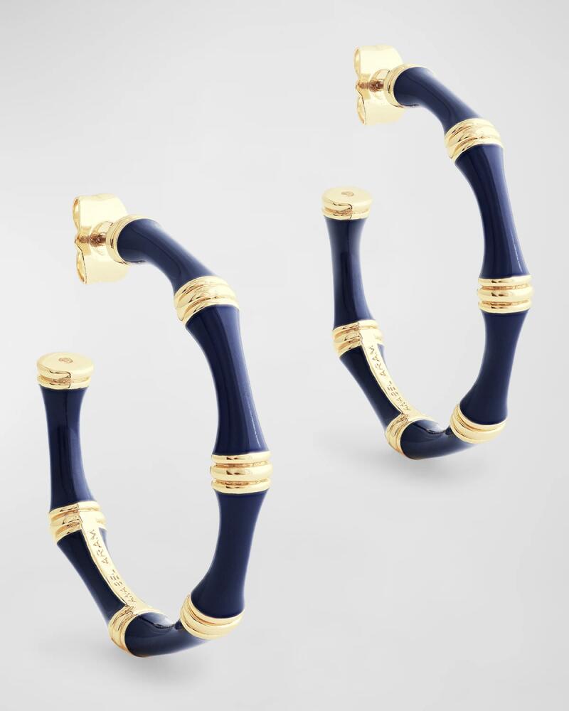 Anabel Aram Jewelry Bamboo Enameled Hoop Earrings Cover