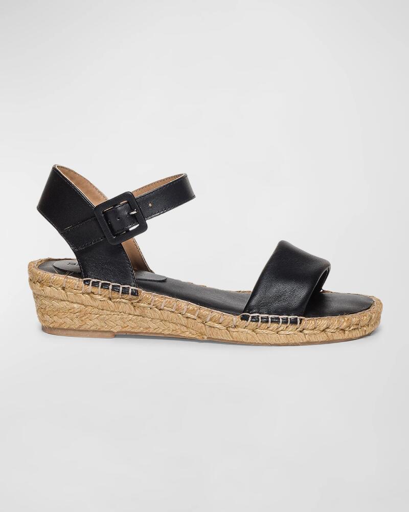 Bernardo Leather Ankle-Strap Wedge Espadrilles Cover