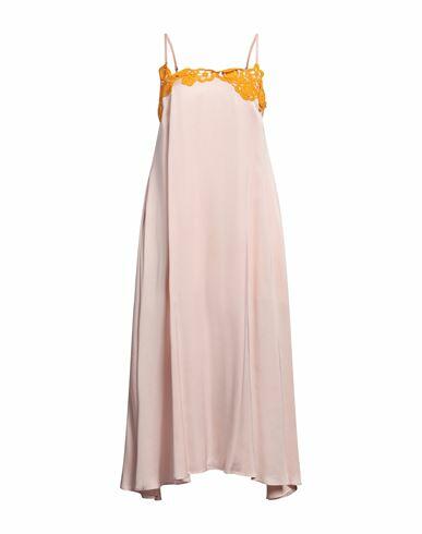 Isabelle Blanche Paris Woman Maxi dress Light pink Viscose, Cotton Cover