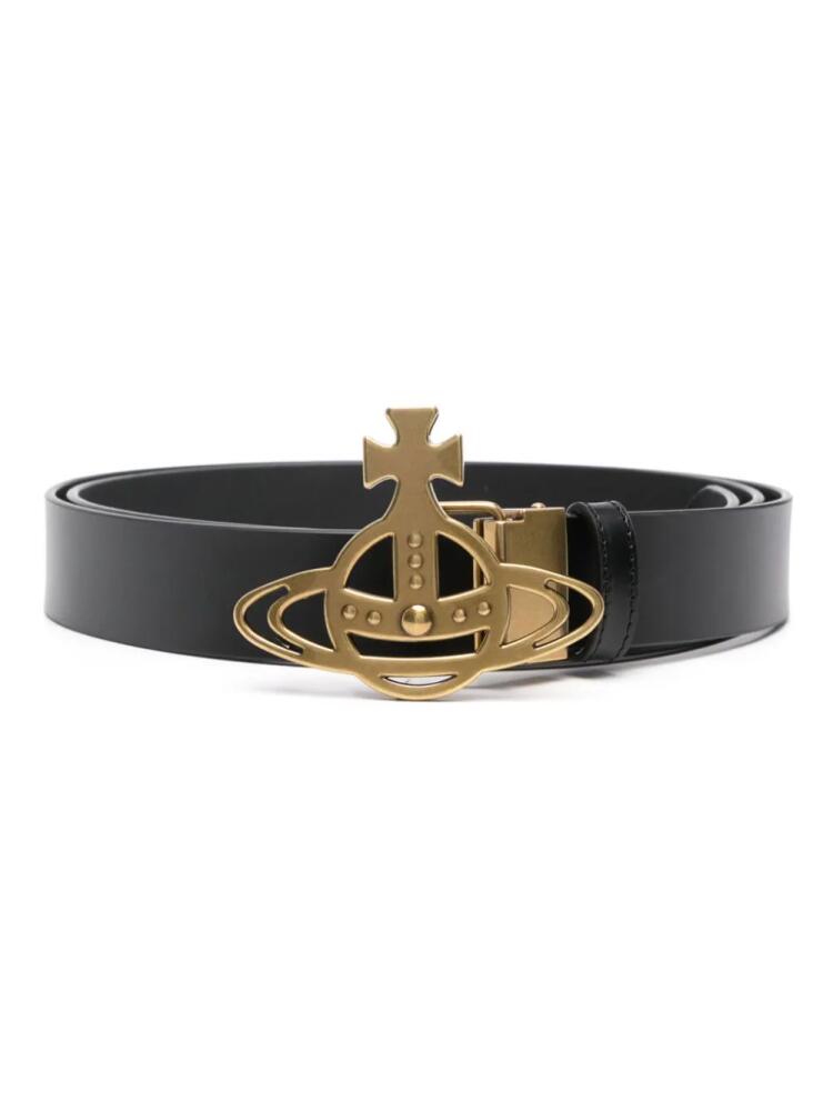 Vivienne Westwood Orb-buckle leather belt - Black Cover