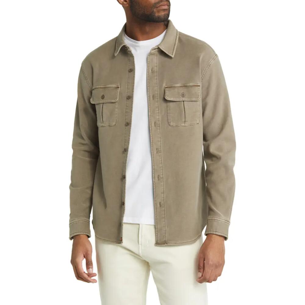 The Normal Brand Tailored Terry Shirt Jacket in Taupe Cover