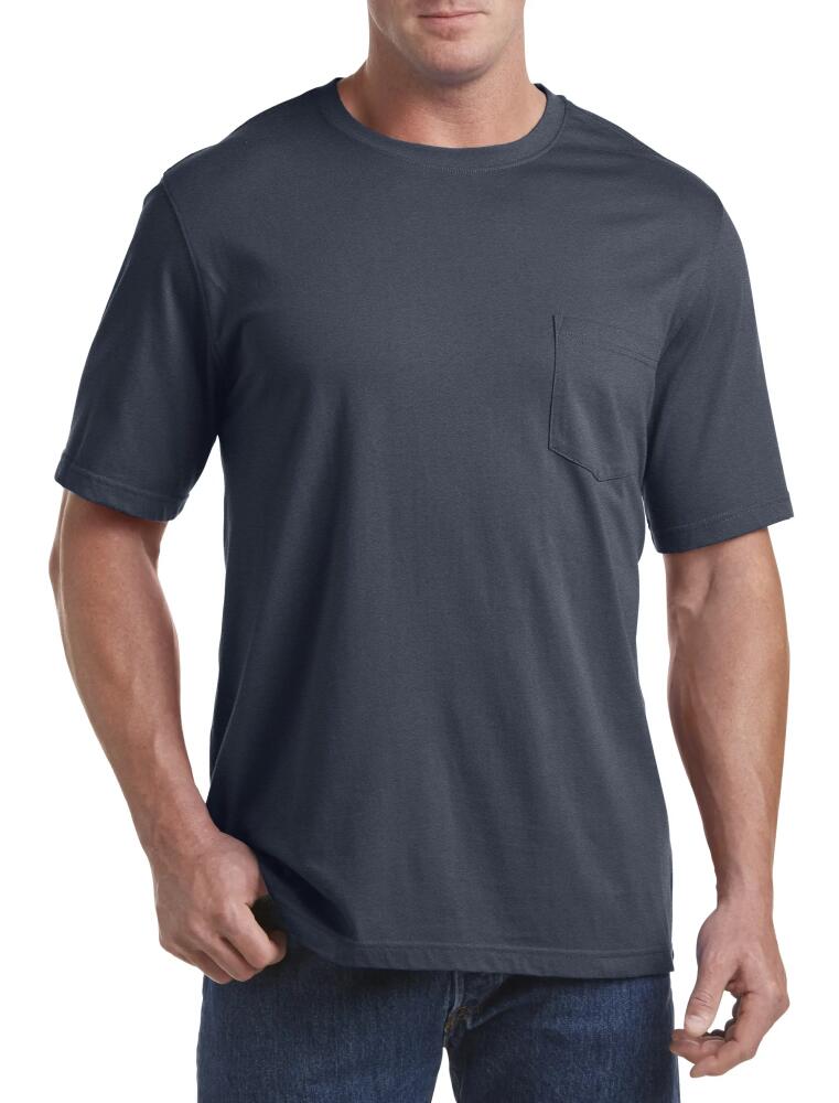 Harbor Bay by DXL Moisture-Wicking Pocket T-Shirt in Gray Pinstripe Hthr Cover