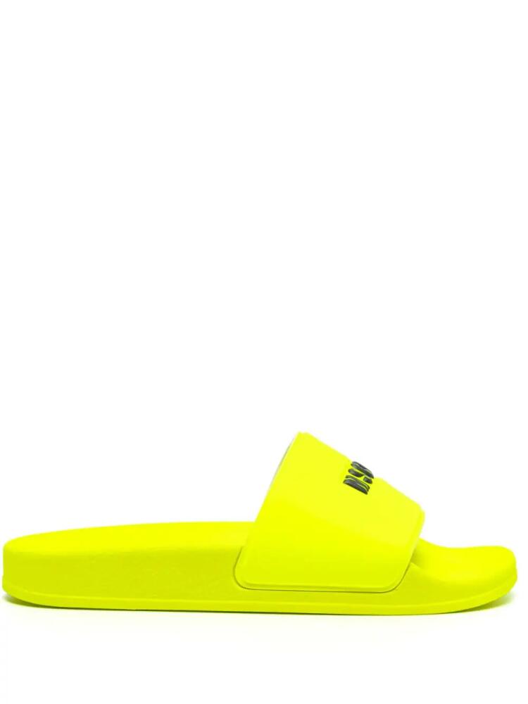 MSGM logo-embossed pool slides - Yellow Cover