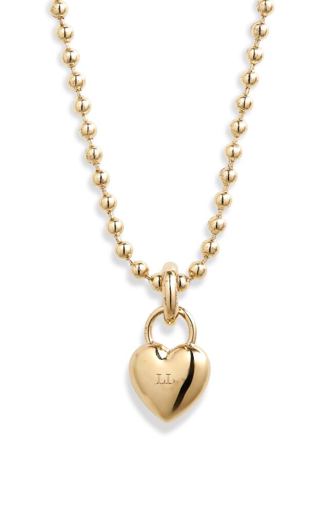 Laura Lombardi Mini Amorina Heart Pendant Necklace in Brass Cover