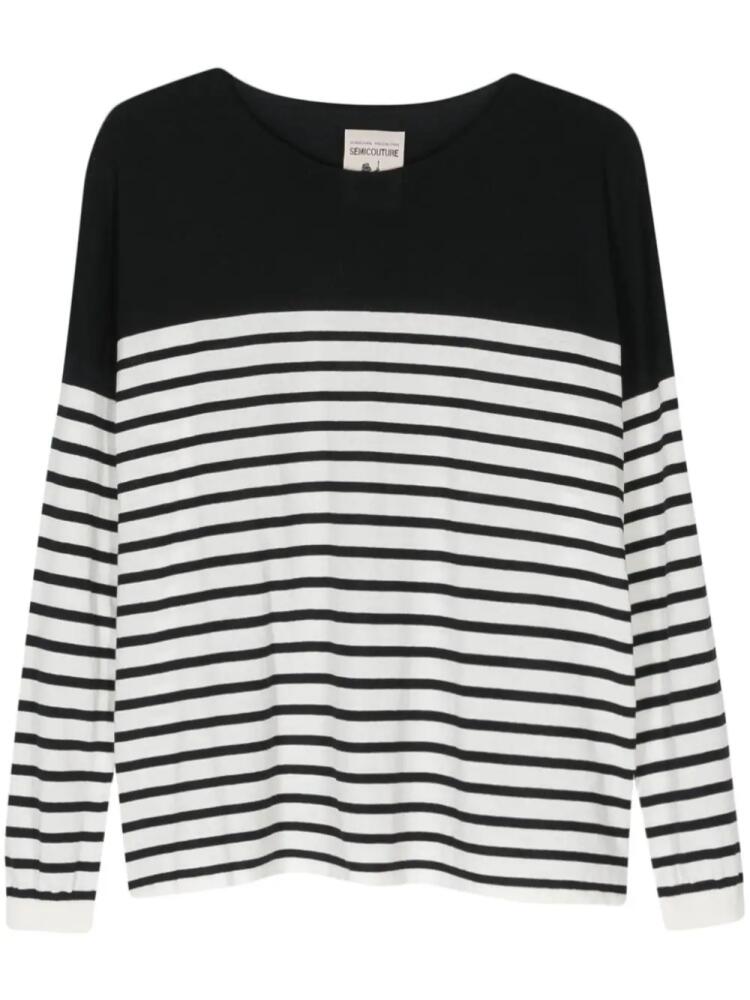 Semicouture striped cotton jumper - Black Cover