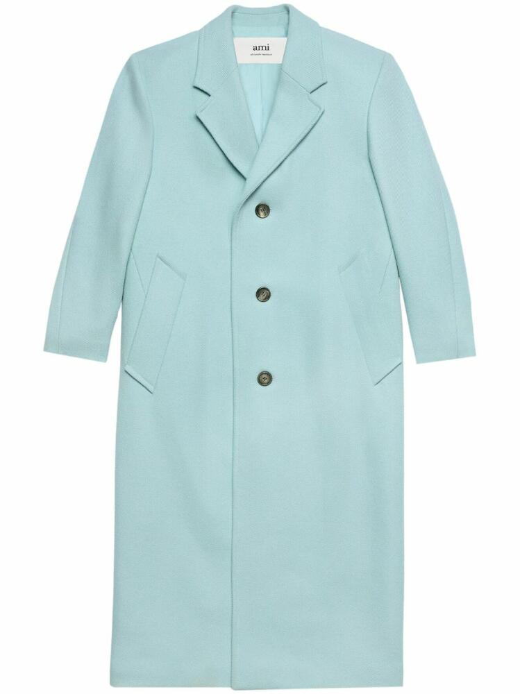 AMI Paris single-breasted coat - Blue Cover