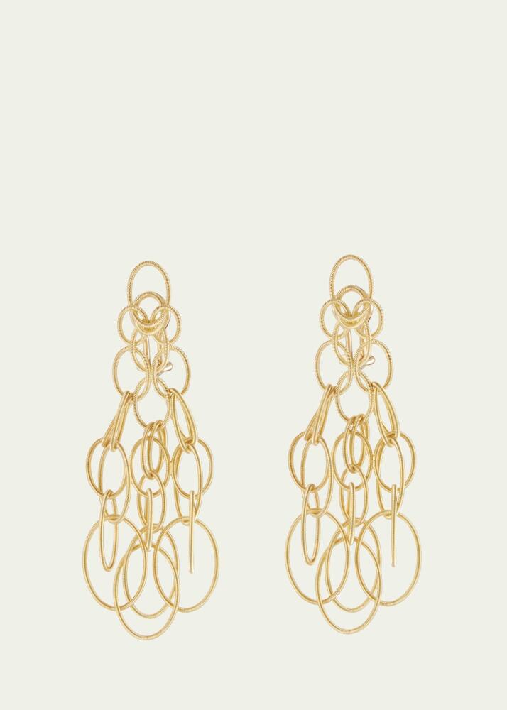 Buccellati Hawaii 18K Yellow Gold Oval Link Pendant Earrings Cover