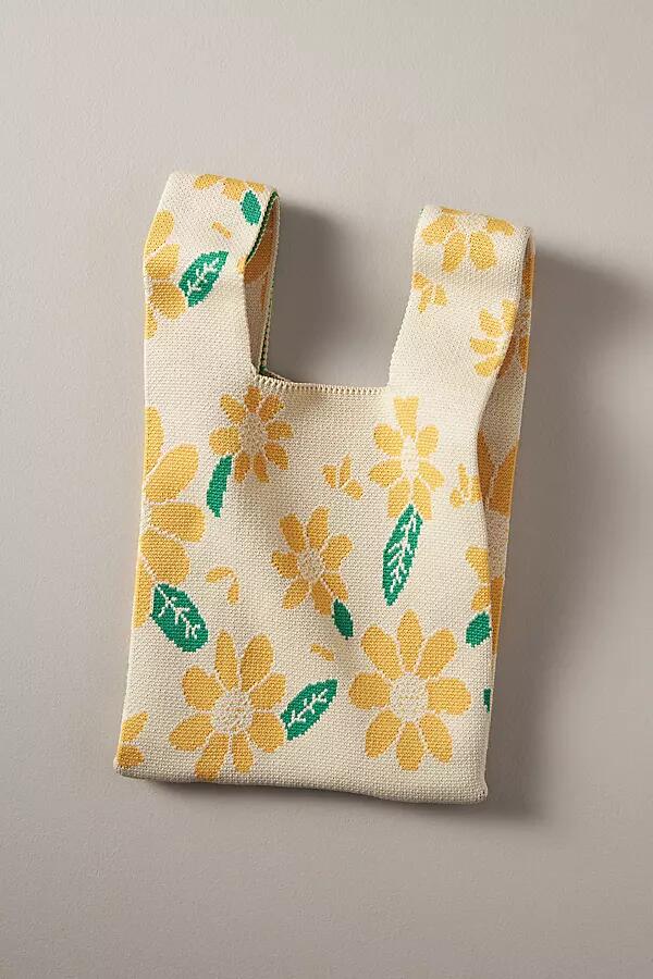 By Anthropologie Mini Floral Knit Bag Cover