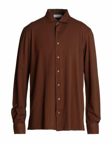 Gran Sasso Man Shirt Brown Cotton Cover