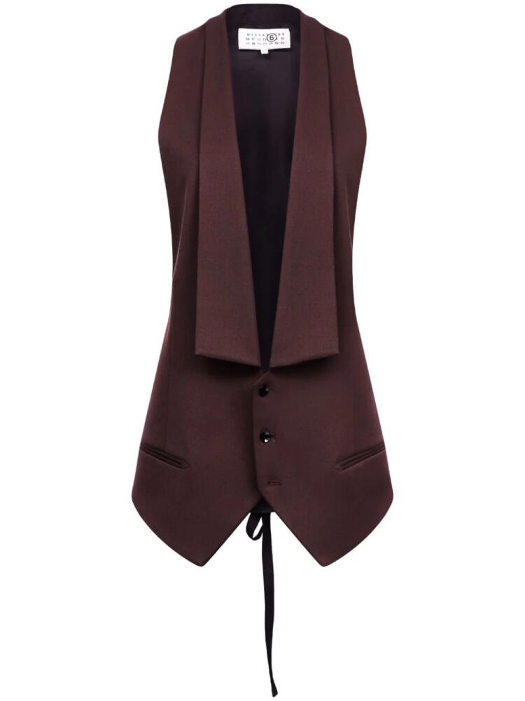 MM6 Maison Margiela panelled belted waistcoat - Brown Cover