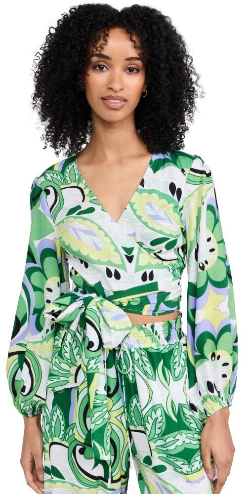 Playa Lucila Wrap Top Green Paisley Cover