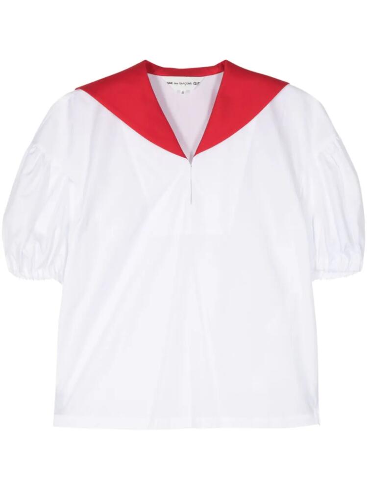 Comme Des Garçons Girl sailor-collar cotton blouse - White Cover