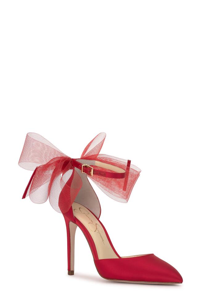 Jessica Simpson Phindies Ankle Strap Pointed Toe Pump in Red Muse Cover