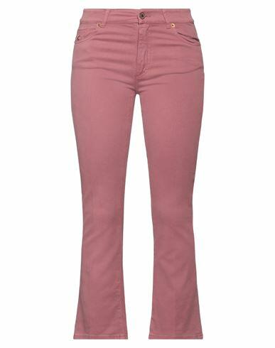 Avantgar Denim By European Culture Woman Pants Pastel pink Cotton, Polyester, Rubber Cover