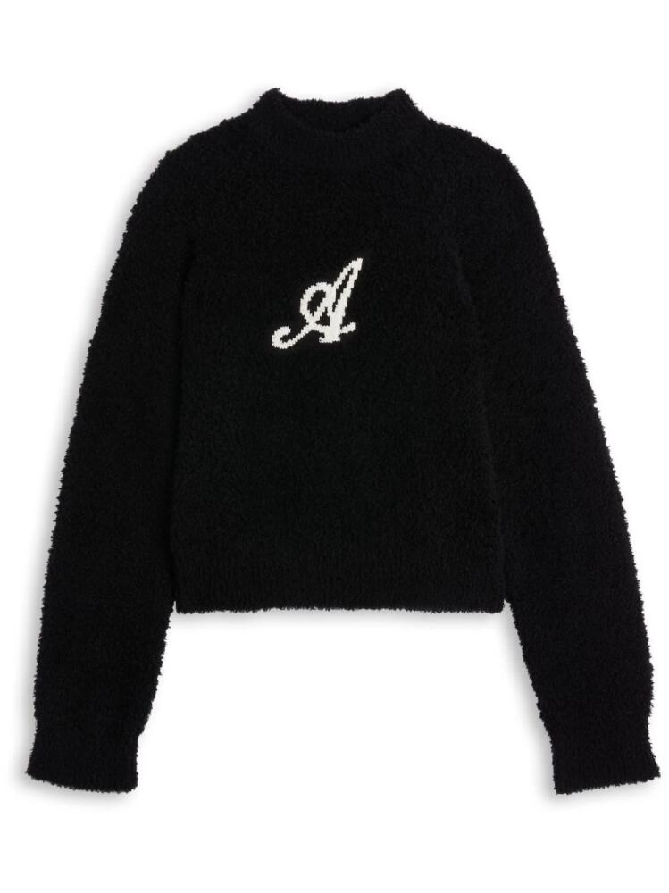 Axel Arigato logo-intarsia brushed jumper - Black Cover