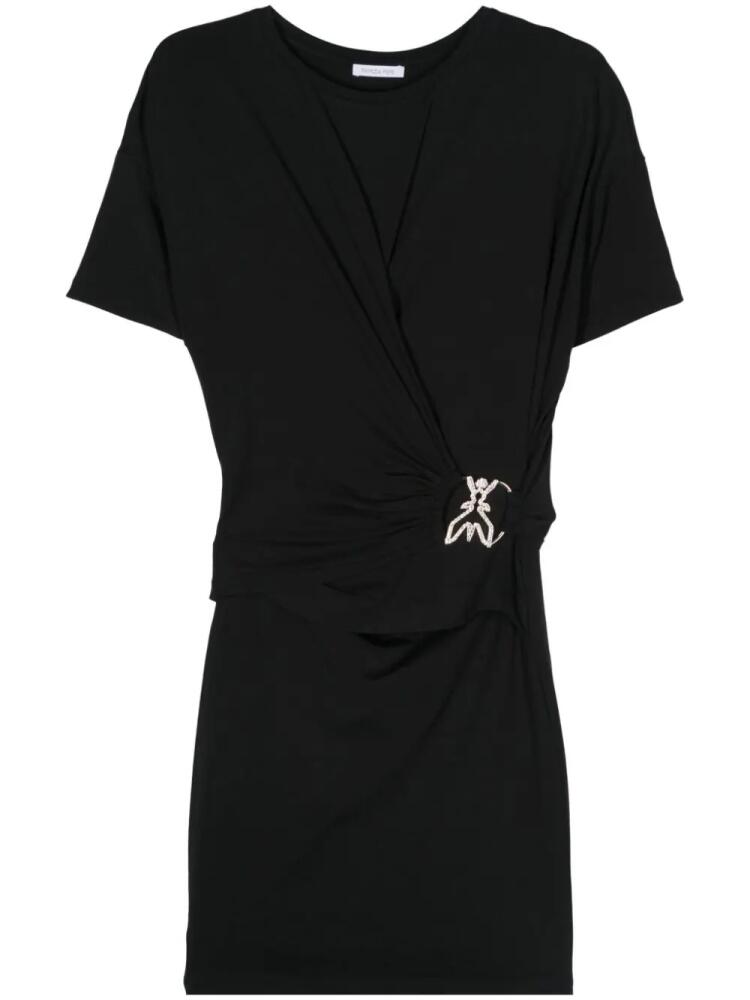 Patrizia Pepe draped T-shirt mini dress - Black Cover