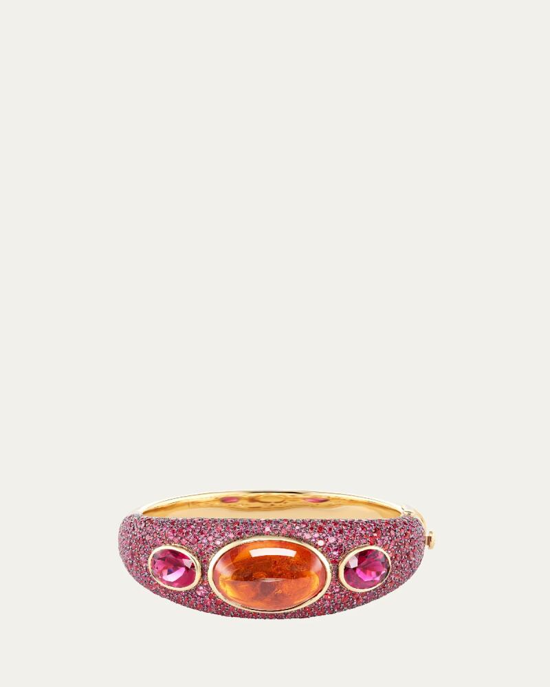 Emily P. Wheeler 18K Yellow Gold Rubellite, Garnet, and Sapphire Cuff Bracelet Cover