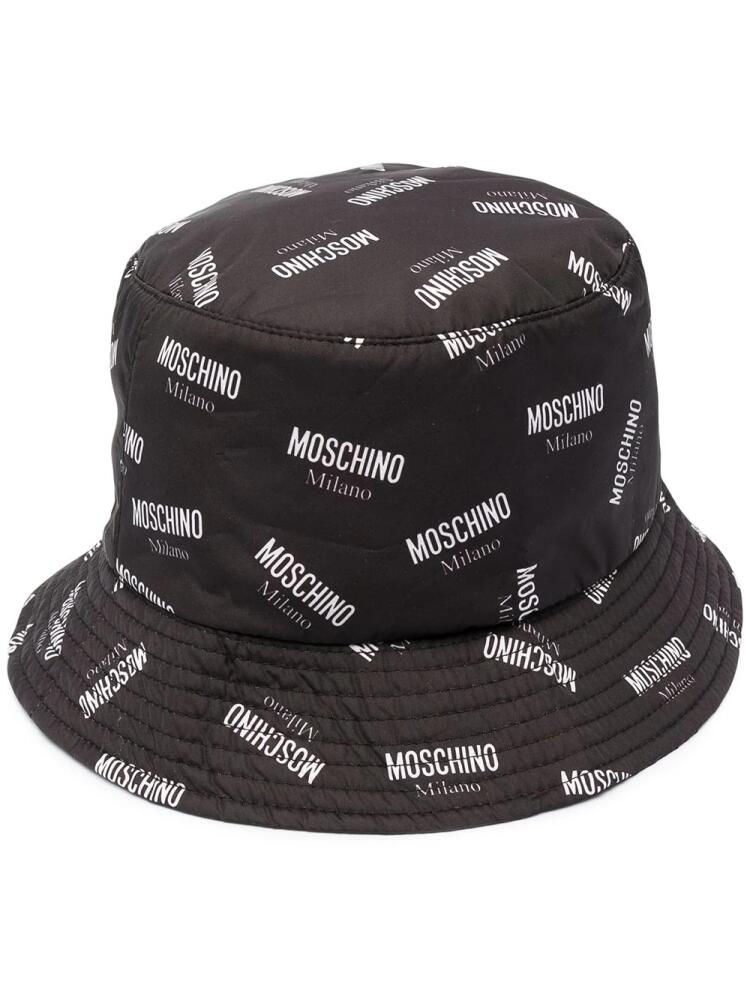 Moschino logo print bucket hat - Black Cover