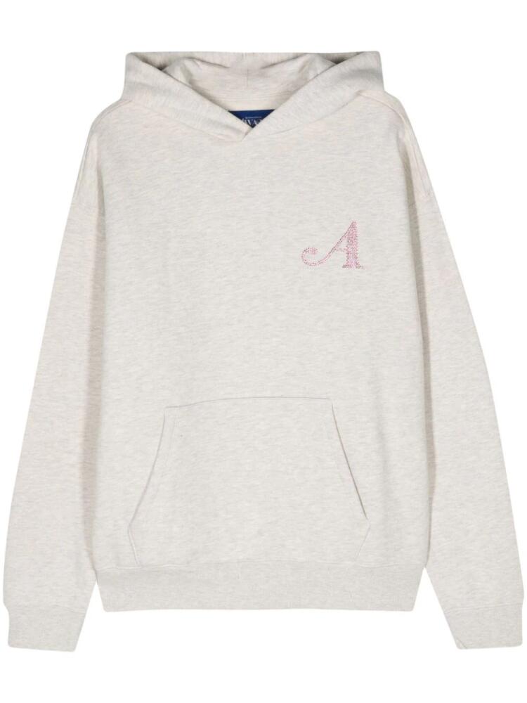 Awake NY rhinestone-embellished cotton hoodie - Grey Cover