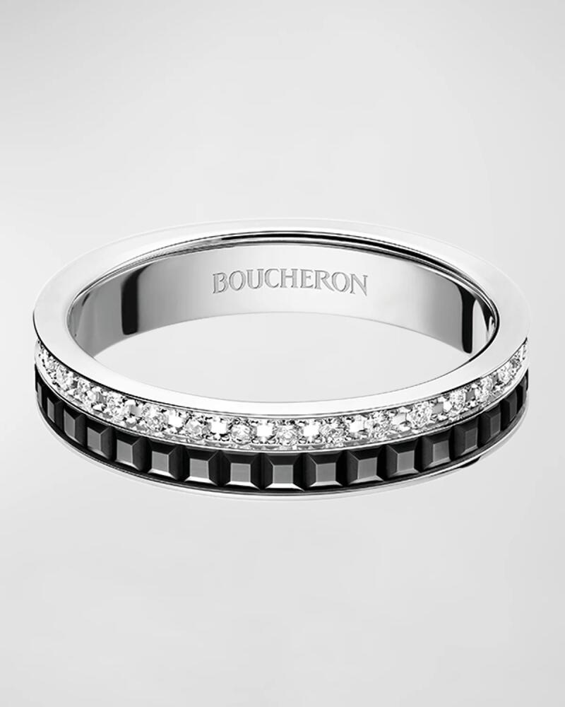 Boucheron Quatre 18K White Gold Diamond & PVD Wedding Band Cover