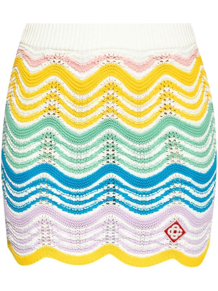 Casablanca chevron-knit mini skirt - Blue Cover