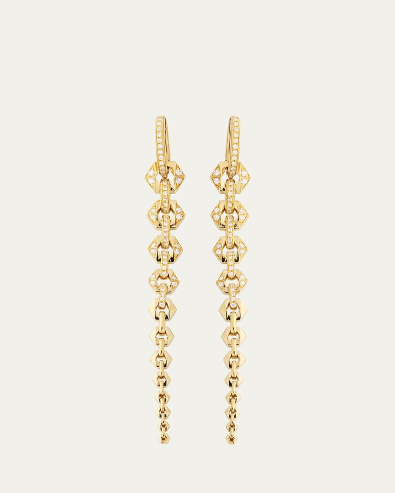 Dries Criel 18K Yellow Gold Diamond Link Tiered Earrings Cover