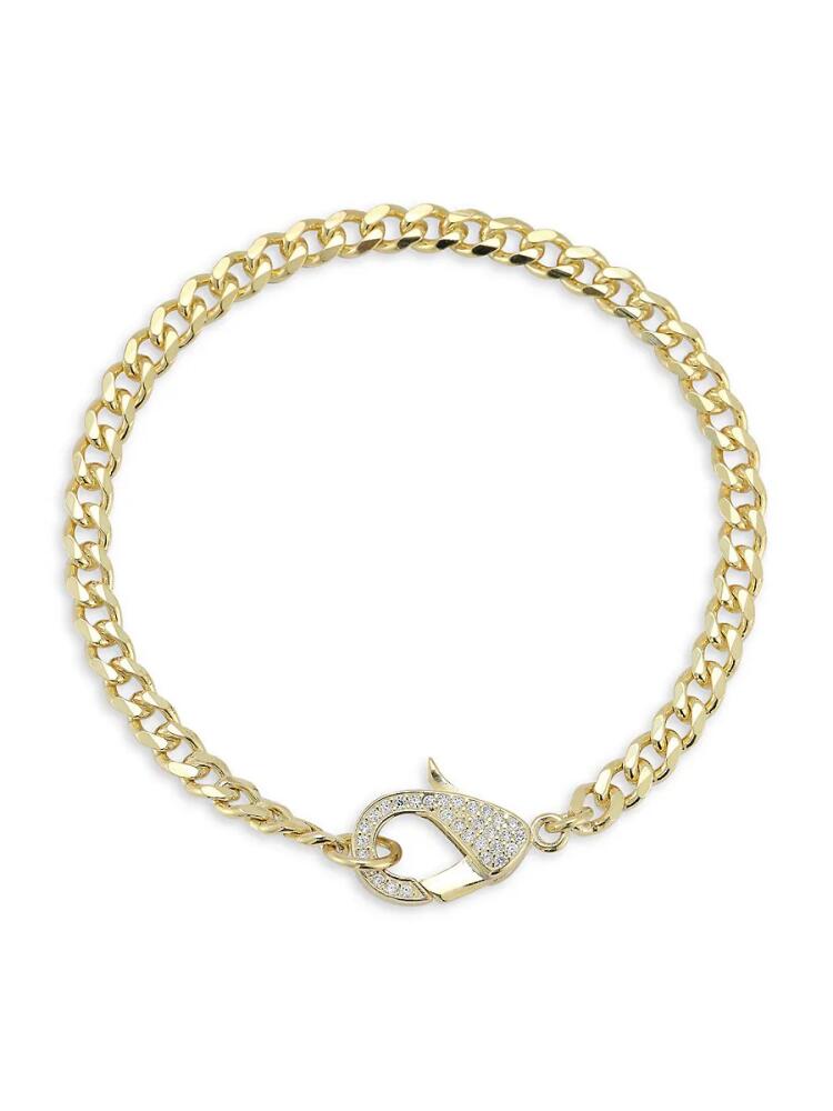 SPHERA MILANO Women's 14K Goldplated Sterling Silver & Cubic Zirconia Curb Chain Bracelet Cover