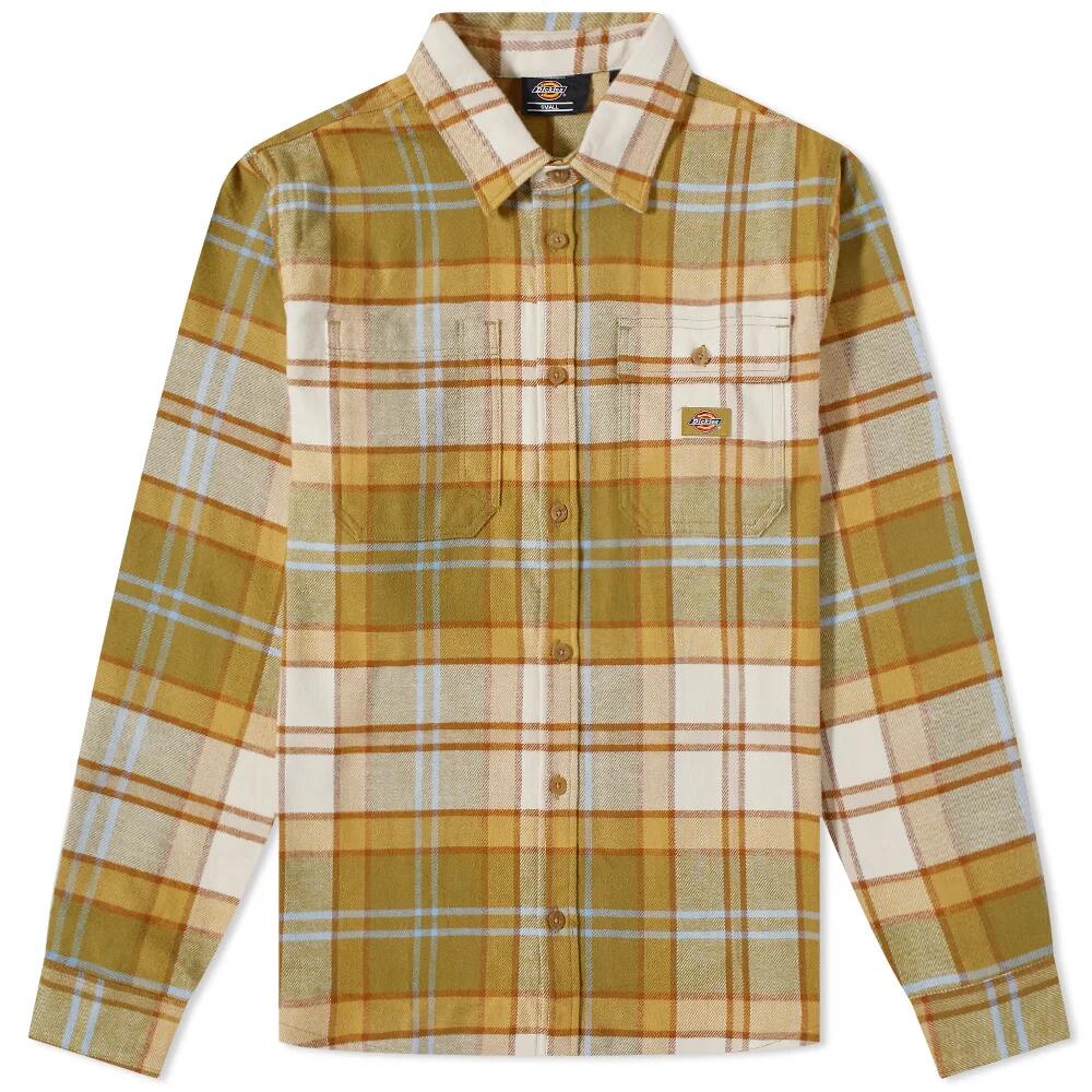 Dickies Men's Orting Check Shirt in Green Moss Cover