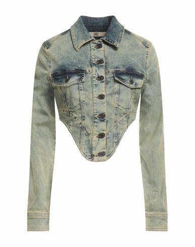 Knwls Woman Denim outerwear Blue Cotton, Recycled polyamide, Elastane Cover