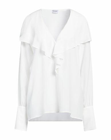 Rue Du Bac Woman Top White Acetate, Silk Cover