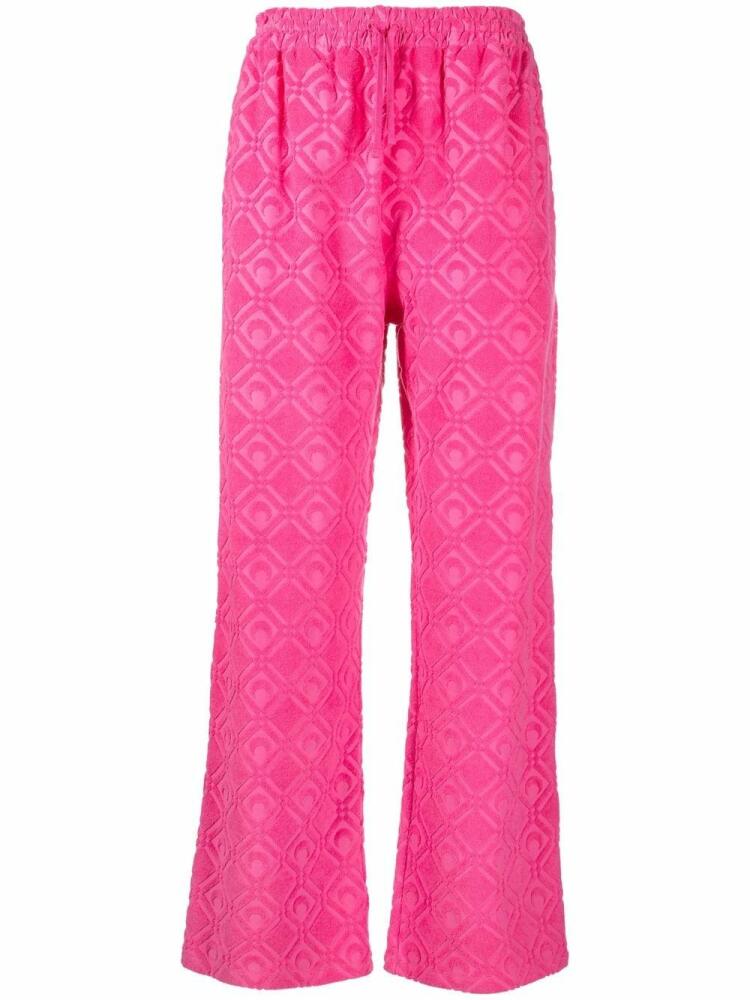 Marine Serre Moon jacquard track pants - Pink Cover