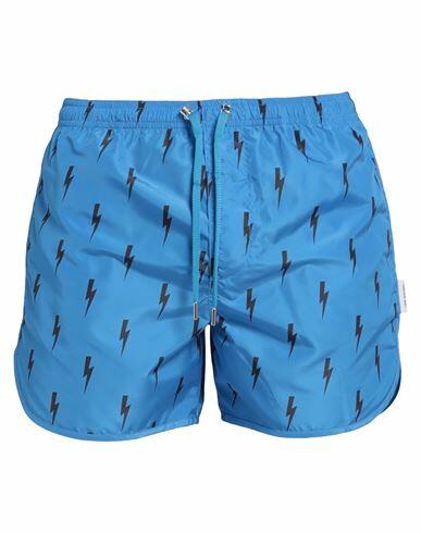 Neil Barrett Man Swim trunks Blue Polyester Cover