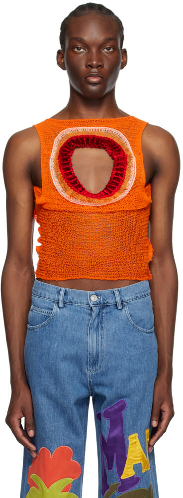 Marni Orange Cutout Tank Top Cover