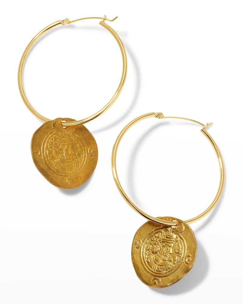 Devon Leigh Coin Hoop-Drop Earrings Cover