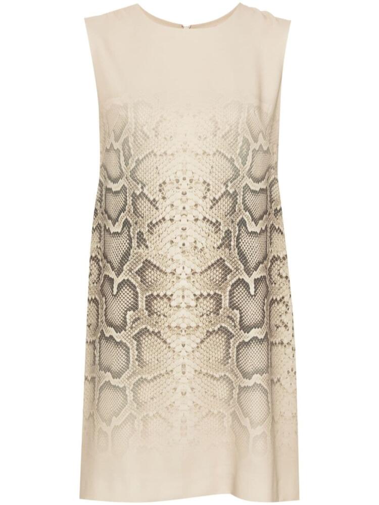 Ermanno Scervino snake-print cady mini dress - Neutrals Cover