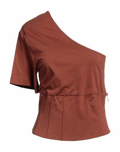 Federica Tosi Woman Top Brown Cotton Cover